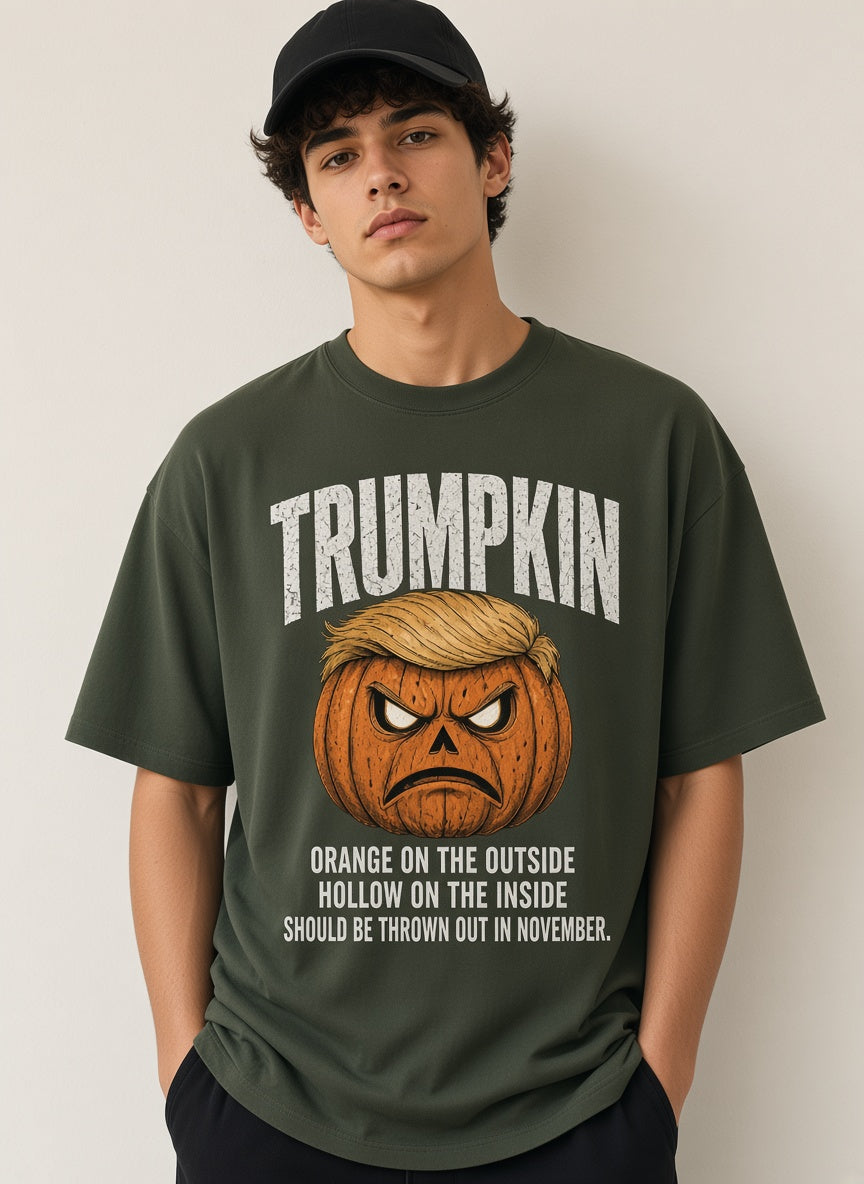 Funny Trump Pumpkin Graphic Tee, Trumpkin Halloween Shirt, Political Halloween T-shirt, Anti Trump Spooky Season Shirt