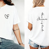 Jesus Has My Back Print T Shirt Birthday Casual Christian Shirt, Christian Merch Jesus Shirt Faith Shirt Christian Gift Teen Christian Apparel,back to school,back to school shopping,sohochic 2