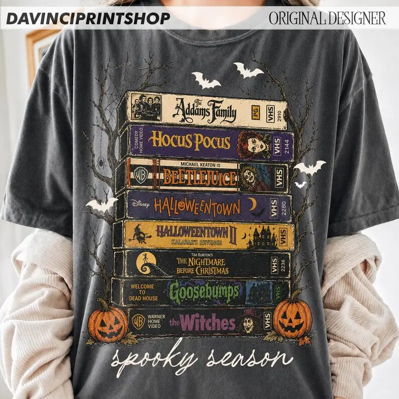 Comfort Colors Vintage Halloween Movie Shirt, Retro Spooky Season Tee, Horror Movie T-Shirt, Scary Movie Graphic Tee, Halloween Film Lover Shirt, Funny Horror Shirt 4