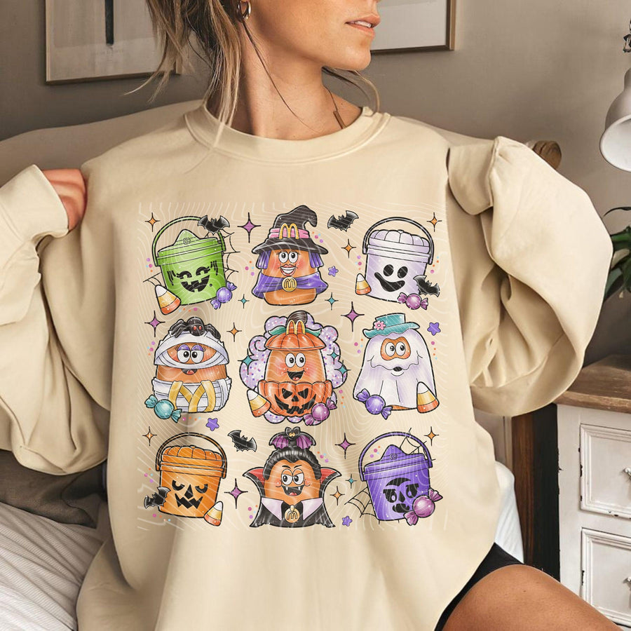 Halloween Chicken Nuggets Sweatshirt, 90s Retro Halloween Shirt, Spooky Nugget Crewneck 7