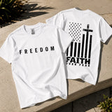Faith Over Fear Distressed American Flag T-shirt, American Pride Faith Tee, Christian Graphic Jesus Shirt for Men And Women