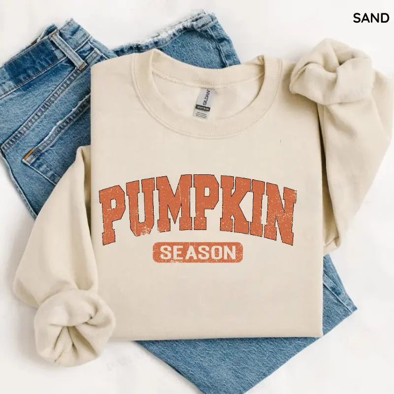 Retro Pumpkin Season Sweatshirt, Cute Fall Autumn Pullover, Cozy Thanksgiving Gift Shirt, Vintage Halloween Sweatshirt for Women & Spooky Season Outfit, Women's Long Sleeve Shirts 4