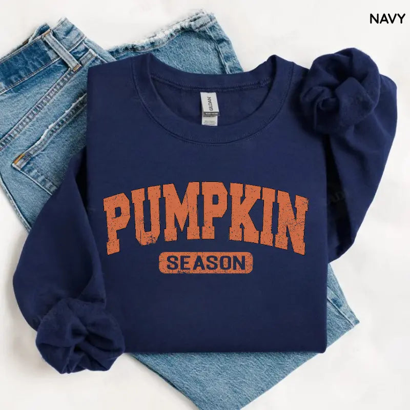 Retro Pumpkin Season Sweatshirt, Cute Fall Autumn Pullover, Cozy Thanksgiving Gift Shirt, Vintage Halloween Sweatshirt for Women & Spooky Season Outfit, Women's Long Sleeve Shirts 7