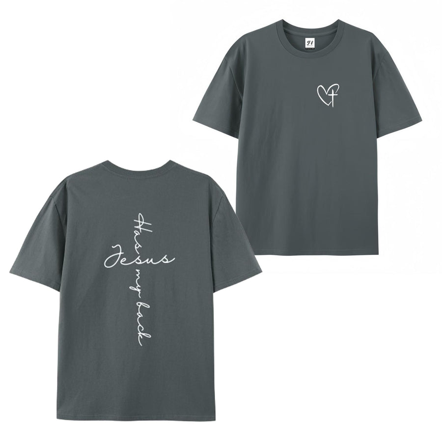 Jesus Has My Back Print T Shirt Birthday Casual Christian Shirt, Christian Merch Jesus Shirt Faith Shirt Christian Gift Teen Christian Apparel,back to school,back to school shopping,sohochic 11