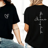 Jesus Has My Back Print T Shirt Birthday Casual Christian Shirt, Christian Merch Jesus Shirt Faith Shirt Christian Gift Teen Christian Apparel,back to school,back to school shopping,sohochic 3