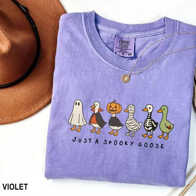 Comfort Colors Halloween Goose shirt, just a Spooky Goose t-shirt, Funny Halloween shirt, Spooky Season, Spooky Goosey Shirt 4