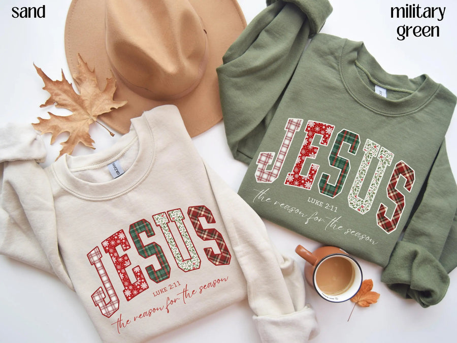 Christian Jesus Sweathirt or Shirt, Christmas Bible Verse Tshirt, Trendy Faith Apparel Gift, Jesus Loves You, The Reason For The Season 2
