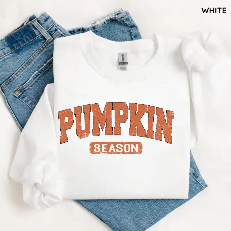 Retro Pumpkin Season Sweatshirt, Cute Fall Autumn Pullover, Cozy Thanksgiving Gift Shirt, Vintage Halloween Sweatshirt for Women & Spooky Season Outfit, Women's Long Sleeve Shirts 2