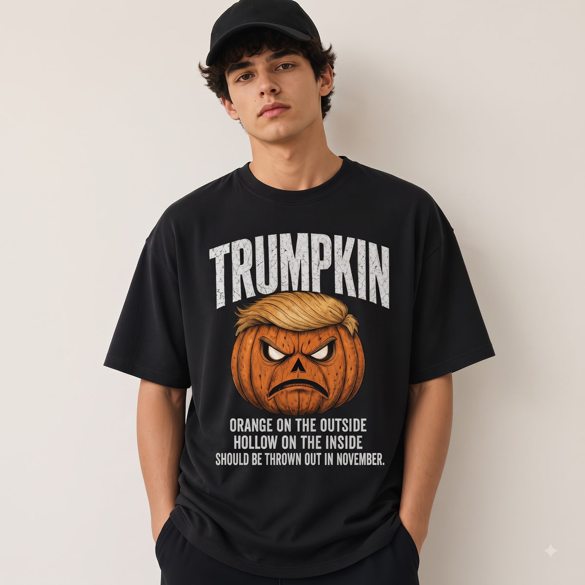 Funny Trump Pumpkin Graphic Tee, Trumpkin Halloween Shirt, Political Halloween T-shirt, Anti Trump Spooky Season Shirt