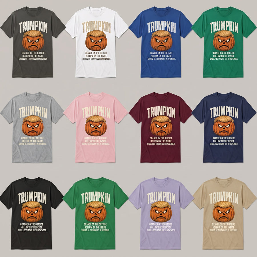 Funny Trump Pumpkin Graphic Tee, Trumpkin Halloween Shirt, Political Halloween T-shirt, Anti Trump Spooky Season Shirt