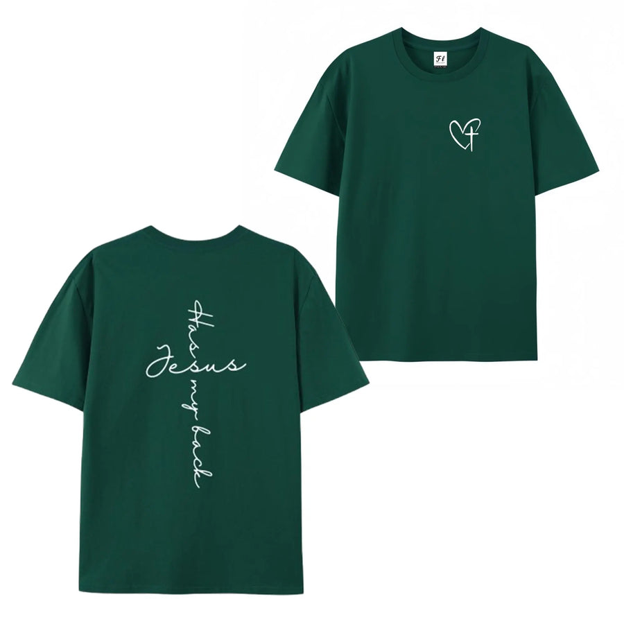 Jesus Has My Back Print T Shirt Birthday Casual Christian Shirt, Christian Merch Jesus Shirt Faith Shirt Christian Gift Teen Christian Apparel,back to school,back to school shopping,sohochic 9