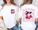 In October We Wear Pink Ghost Shirt, Halloween in October We Wear Pink, Breast Cancer Awareness Shirt,  Pink Ribbon Shirt, Wear Pink Pumpkin PGS0018 2
