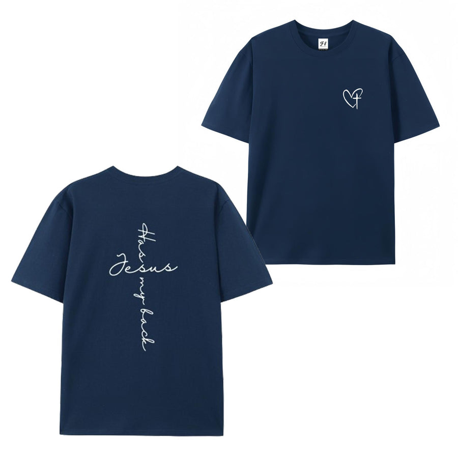 Jesus Has My Back Print T Shirt Birthday Casual Christian Shirt, Christian Merch Jesus Shirt Faith Shirt Christian Gift Teen Christian Apparel,back to school,back to school shopping,sohochic 5