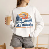 Vintage Lake Ontario Sweatshirt, Great Lakes Crewneck, Retro Canada Lake Sweatshirt, Nautical Boat Lake Life Gift Sweatshirt