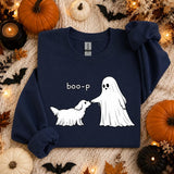 Cute Ghost Dog Sweatshirt, Boo-P Halloween Crewneck, Funny Dog Lover Shirt, Spooky Season Pullover, Pet Owner Halloween Gift