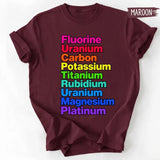 Fluorine Uranium Carbon Potassium Chemistry Shirt, Anti Trump T Shirt, Funny Science Tee, Political Protest Gift