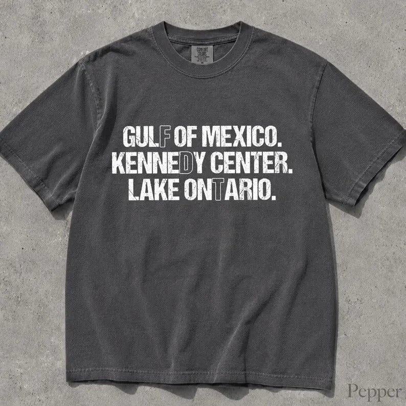 Lake Ontario T-Shirt, Gulf of Mexico Shirt, Kennedy Center Tee, Funny Geography Shirt, Political Humor Graphic Tee