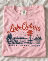 Lake Ontario Lakeshore Shirt, Great Lakes Canada Retro T-Shirt, Vintage Lake Ontario Graphic Tee, Canadian Lakeside Shirt