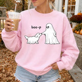 Cute Ghost Dog Sweatshirt, Boo-P Halloween Crewneck, Funny Dog Lover Shirt, Spooky Season Pullover, Pet Owner Halloween Gift