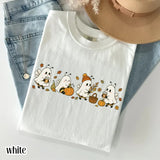 Boo Bees Fall Shirt Ghost Halloween Autumn Coffee Tee Pumpkin Patch Cozy Season Fall October TShirt Bumble Insect Tee