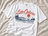 Lake Ontario Lakeshore Shirt, Great Lakes Canada Retro T-Shirt, Vintage Lake Ontario Graphic Tee, Canadian Lakeside Shirt