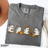 Boo Bees Fall Shirt Ghost Halloween Autumn Coffee Tee Pumpkin Patch Cozy Season Fall October TShirt Bumble Insect Tee