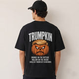 Trumpkin Halloween Back Print Shirt, Funny Trump Pumpkin Graphic T-Shirt, Political Halloween Tee, Anti Trump Spooky Season Shirt